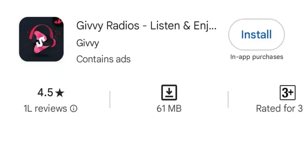 Givvy Radios App store Screenshot 